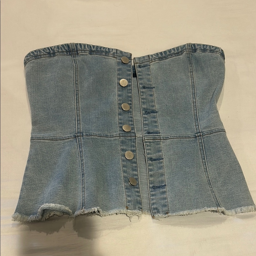 Forever 21 Light Blue Denim Top